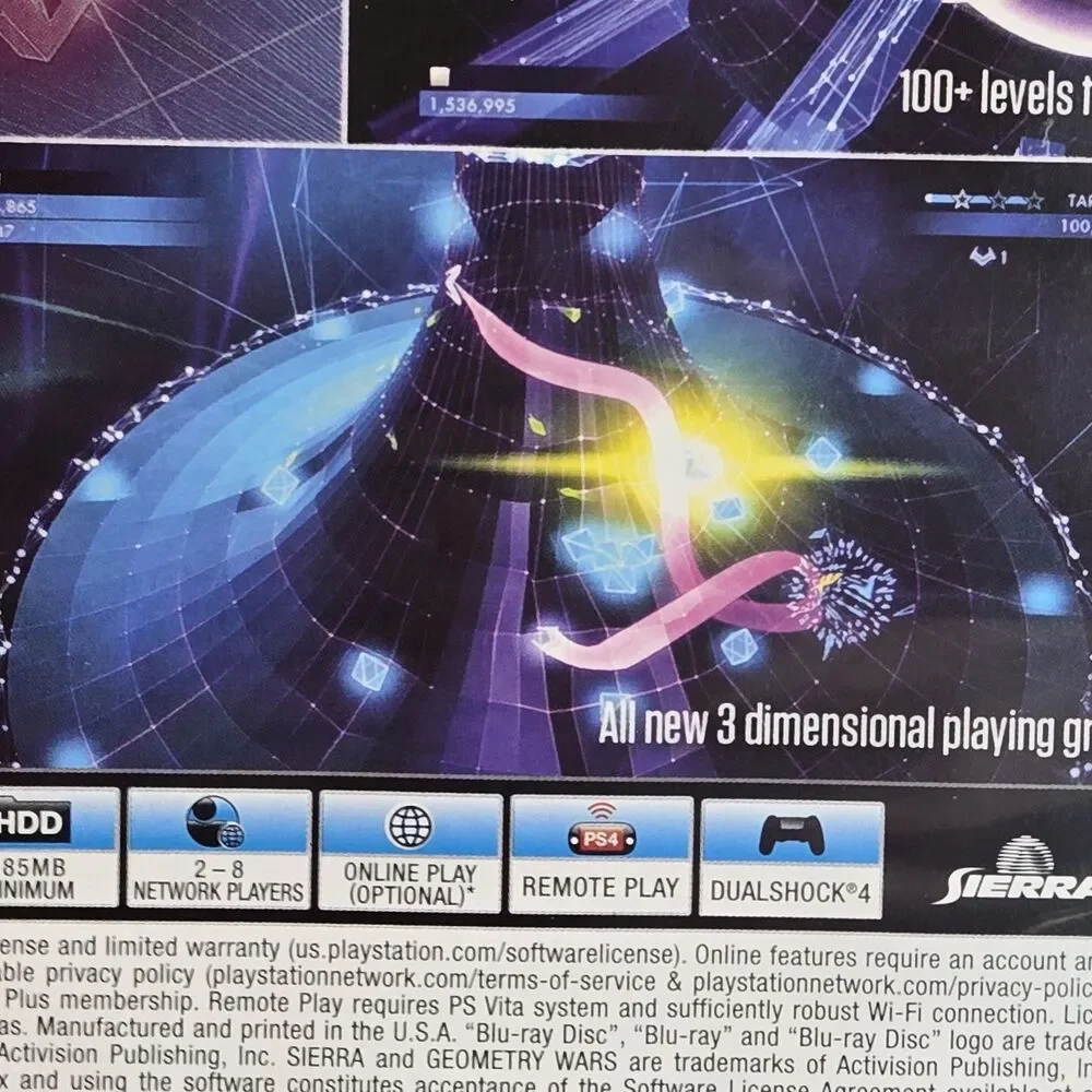 Geometry Wars 3: Dimensions Evolved (Sony PlayStation 4, 2016) PS4 Case & Game